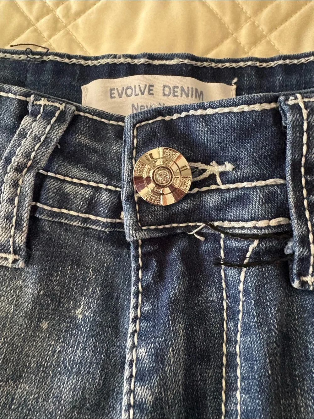 Evolve Denim Frayed Hem Women's Shorts - Blue NWOT